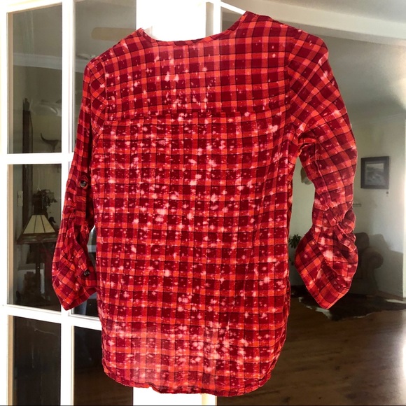 *Sold on Facebook* Acid Wash Plaid XS - Picture 2 of 6